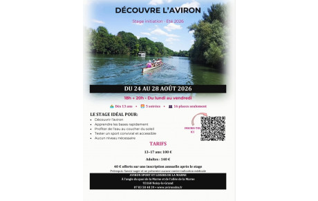 Stage découverte de l'aviron